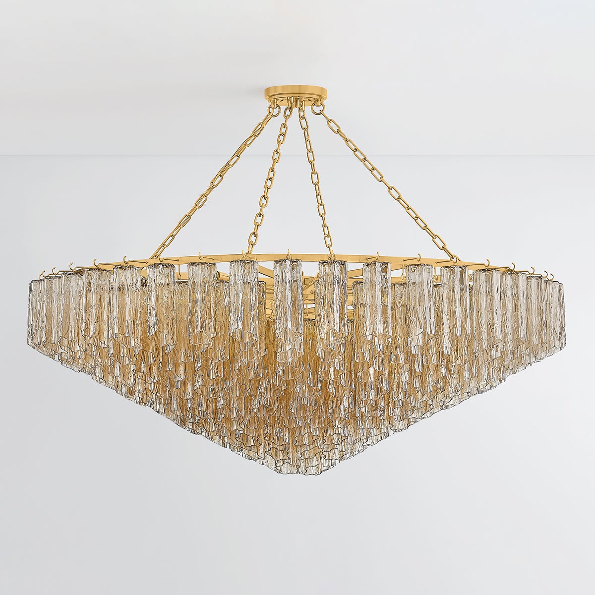 Watertown Chandelier 59.5" in aged brass — a Hudson Valley chandelier for dining rooms, entries, and living rooms at Laurie Yapp Home.