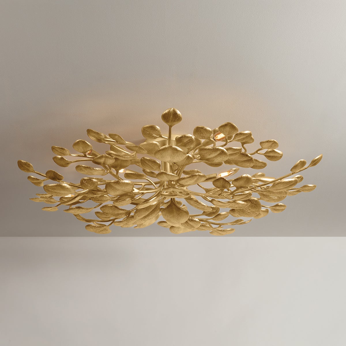 Menorca Semi Flush 50" shown from a second angle to highlight the shade profile and mounting canopy.