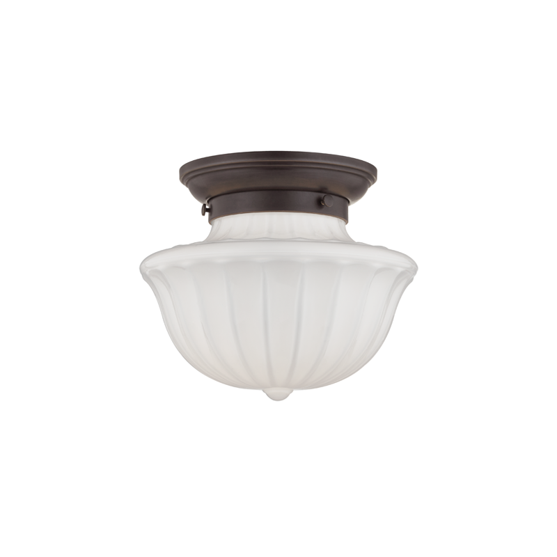 Dutchess Flush Mount 9" in aged brass — a Hudson Valley flush mount for hallways, bedrooms, and entryways at Laurie Yapp Home.