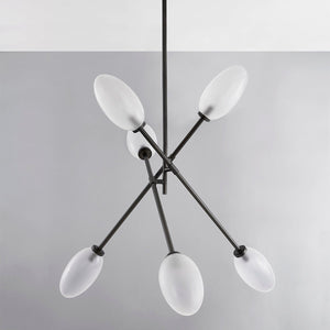 Close-up of the Alberton Chandelier 52.5" showing the frame, arms, and shade detail.