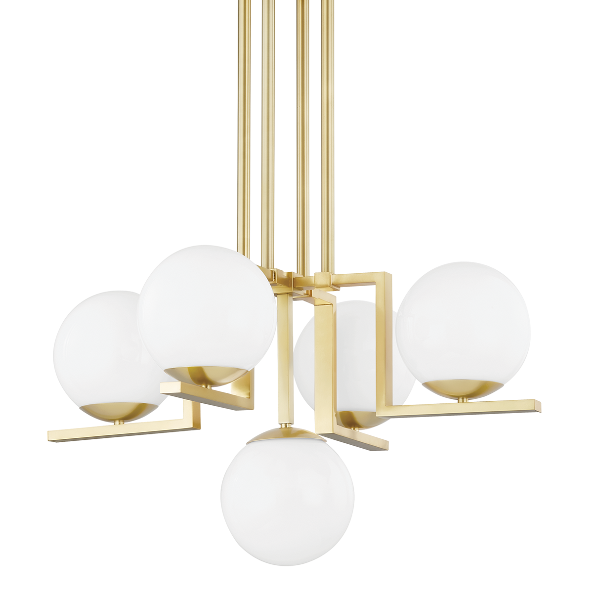 Tanner Chandelier in aged brass — a Hudson Valley chandelier for dining rooms, entries, and living rooms at Laurie Yapp Home.
