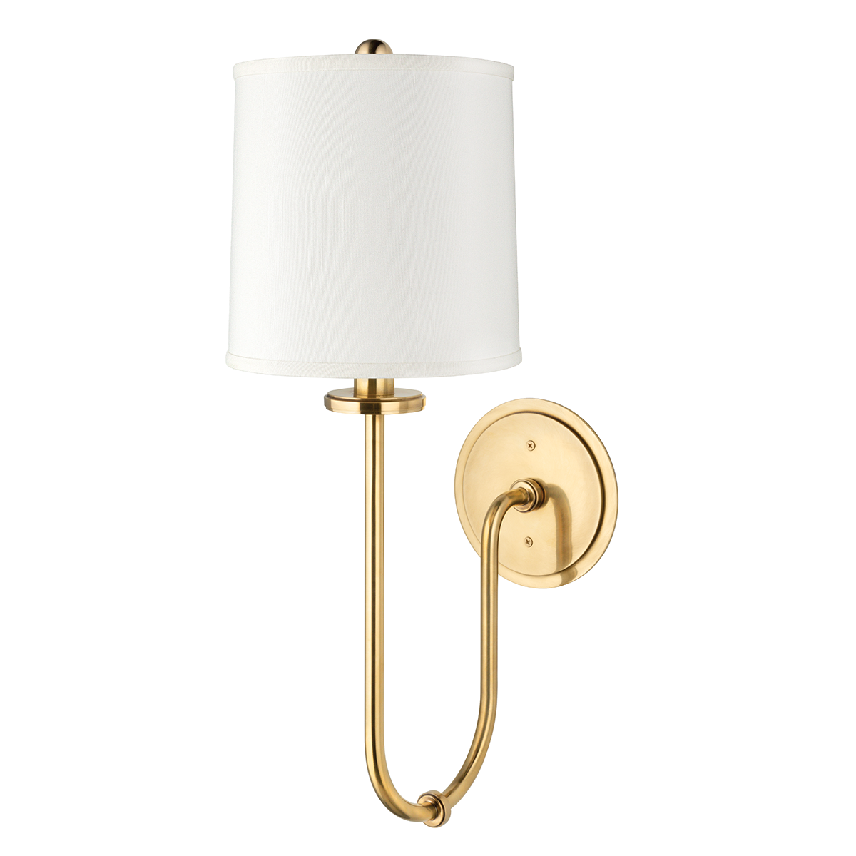 Jericho Wall Sconce in Aged Brass — a Hudson Valley wall sconce for bathrooms, hallways, and living rooms at Laurie Yapp Home.