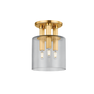 Crystler Flush Mount 8.5" in aged brass — a Hudson Valley flush mount for hallways, bedrooms, and entryways at Laurie Yapp Home.