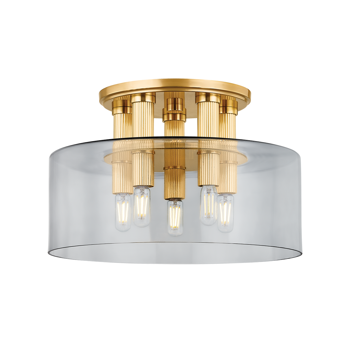Crystler Flush Mount 15" in aged brass — a Hudson Valley flush mount for hallways, bedrooms, and entryways at Laurie Yapp Home.