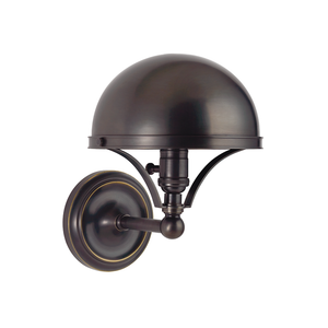 Covington Wall Sconce in bronze shown from a second angle to highlight the arm curve and shade silhouette.