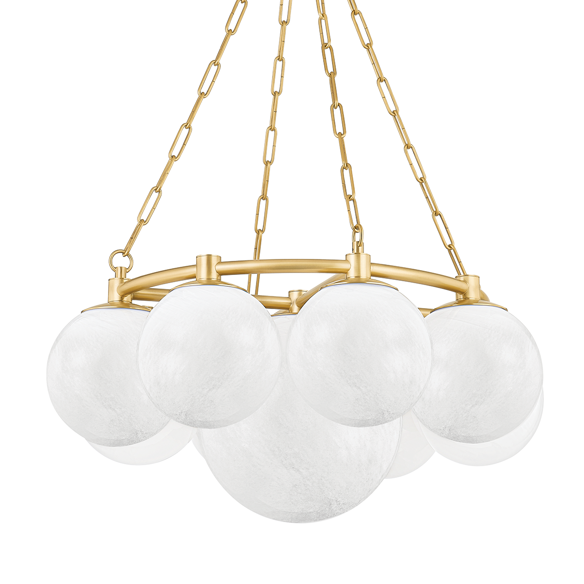Thornwood Chandelier 29.5" in aged brass — a Hudson Valley chandelier for dining rooms, entries, and living rooms at Laurie Yapp Home.