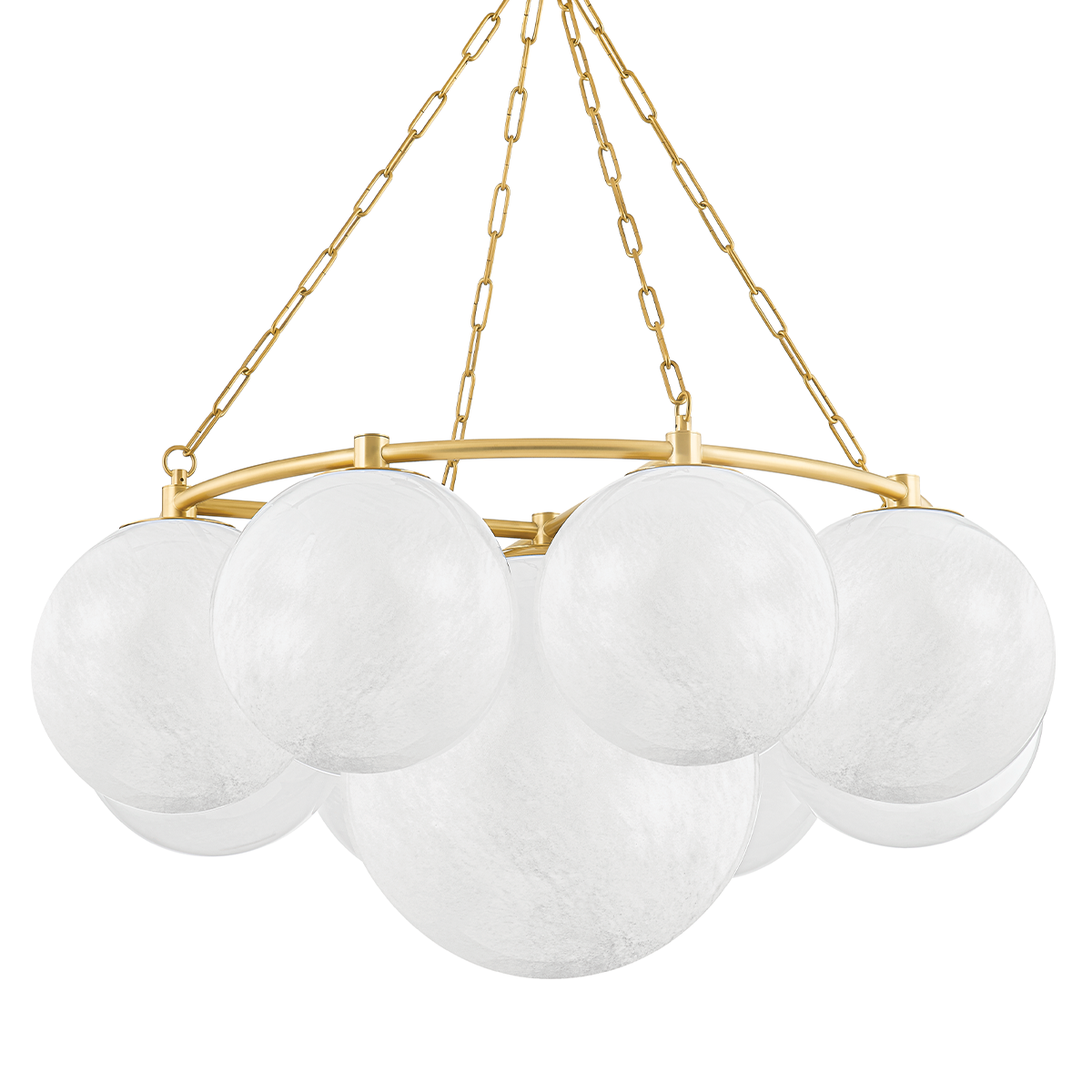 Thornwood Chandelier 43.25" in aged brass — a Hudson Valley chandelier for dining rooms, entries, and living rooms at Laurie Yapp Home.