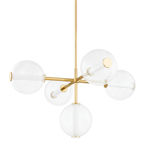 Richford Chandelier in aged brass — a Hudson Valley chandelier for dining rooms, entries, and living rooms at Laurie Yapp Home.