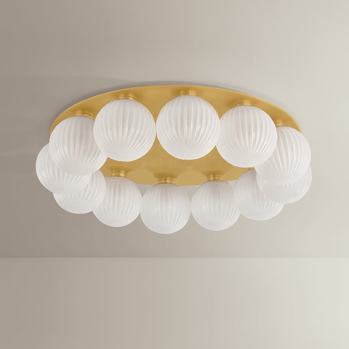 Vernazza Flush Mount 32" shown from a second angle to highlight the shade profile and mounting canopy.