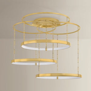 Chiasso Chandelier 55.5" shown from a second angle to highlight the frame, arms, and shade detail.