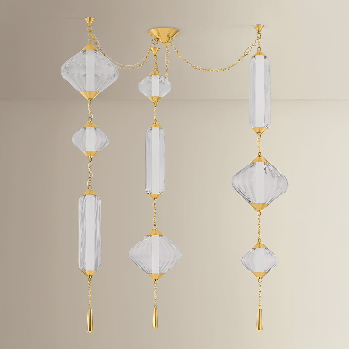 Fiorello Chandelier shown from a second angle to highlight the frame, arms, and shade detail.