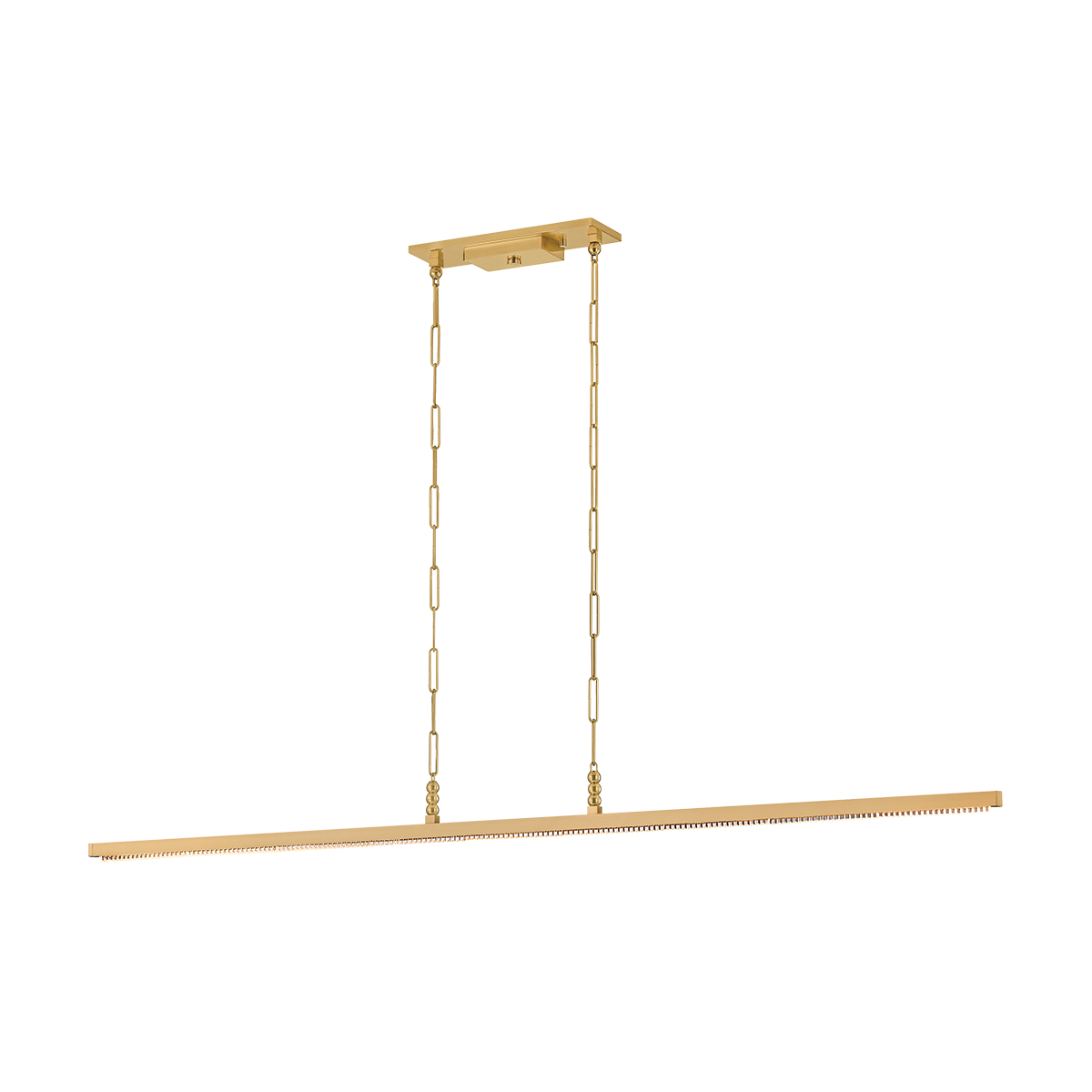 Cortina Linear — a Corbett linear for dining rooms, kitchen islands, and long consoles at Laurie Yapp Home.
