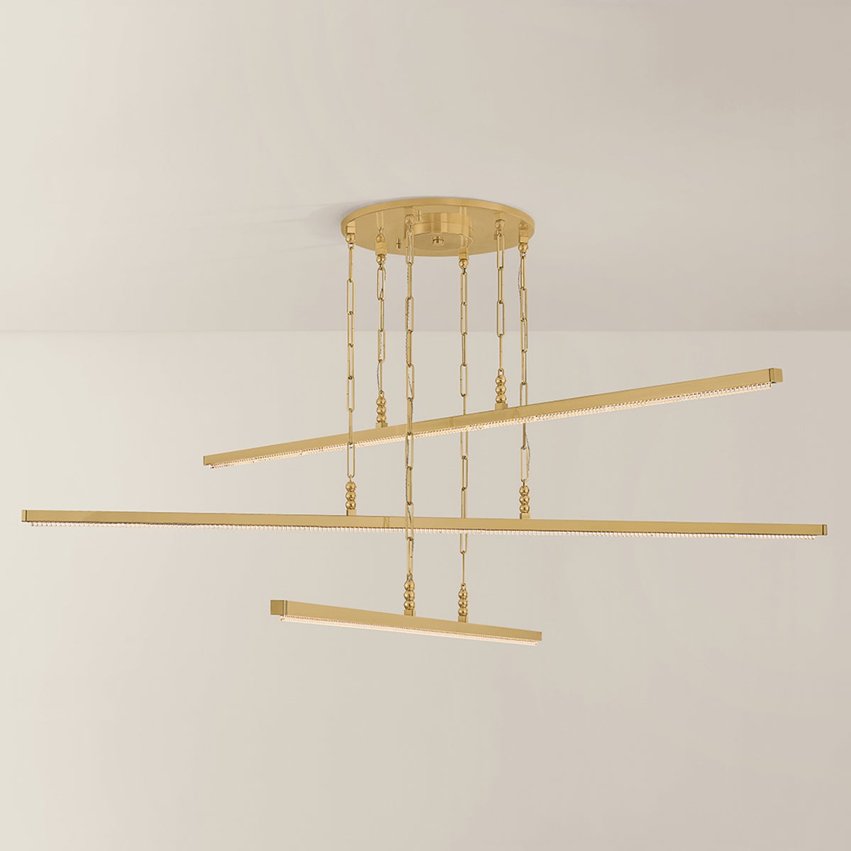 Cortina Chandelier shown from a second angle to highlight the frame, arms, and shade detail.
