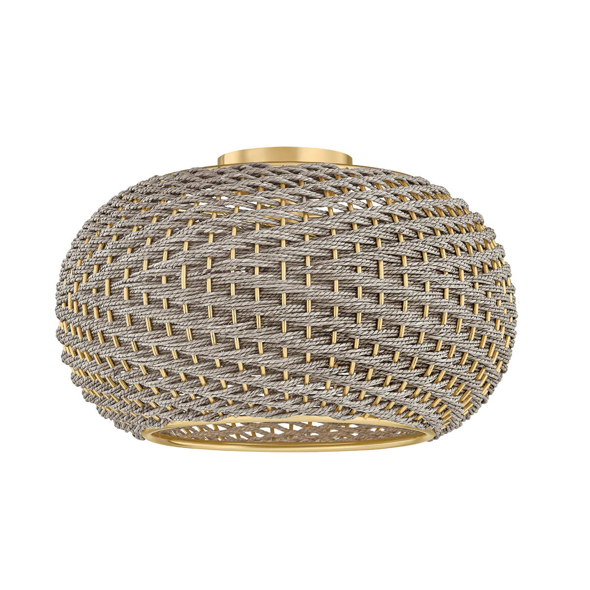 Penarth Flush Mount in aged brass — a Hudson Valley flush mount for hallways, bedrooms, and entryways at Laurie Yapp Home.