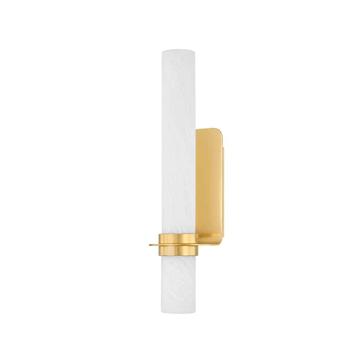 Groveland Station Wall Sconce 4.75" x 18" in aged brass — a Hudson Valley wall sconce for bathrooms, hallways, and living rooms at Laurie Yapp Home.