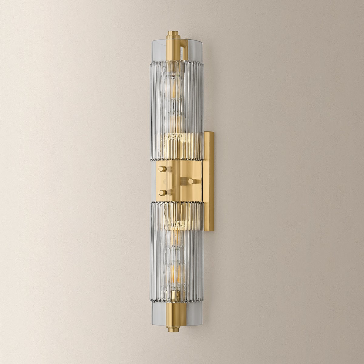 Duoro Bath And Vanity 4.25" x 20.75" shown from a second angle to highlight the arm spread and shade silhouette.