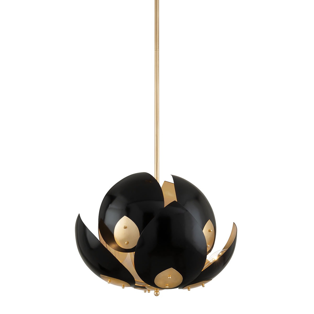 Lotus Chandelier 24" in black — a Hudson Valley chandelier for dining rooms, entries, and living rooms at Laurie Yapp Home.