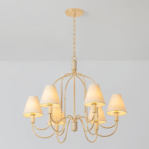 Warrensburg Chandelier 32.25" shown from the front to reveal the frame, arms, and shade detail.