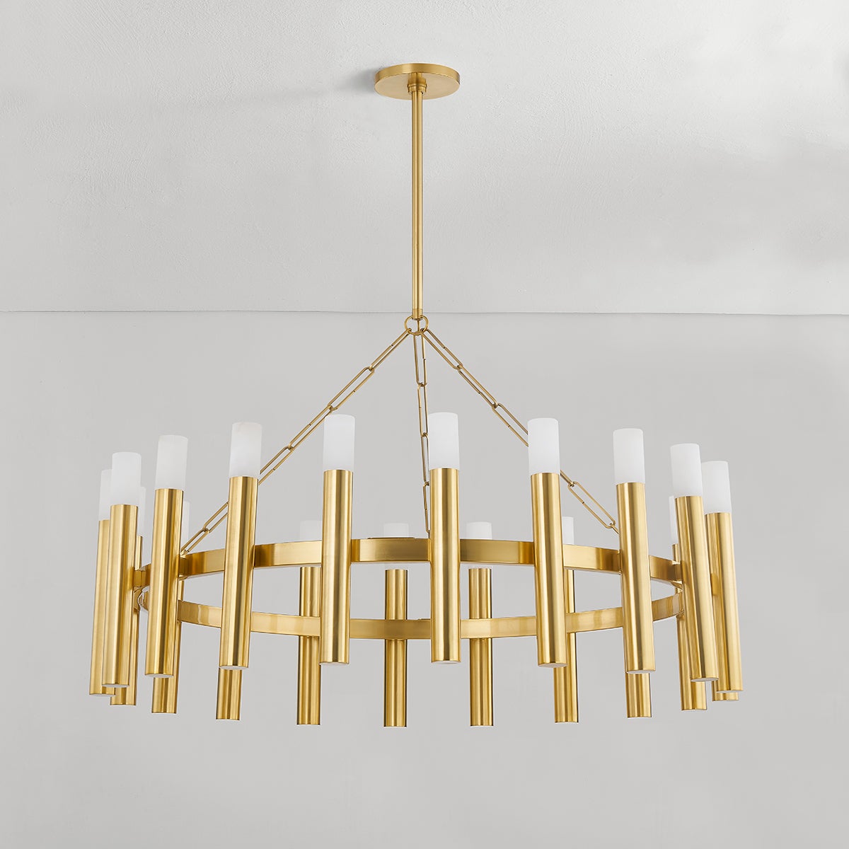 Pali Chandelier 42.25" in aged brass — a Hudson Valley chandelier for dining rooms, entries, and living rooms at Laurie Yapp Home.