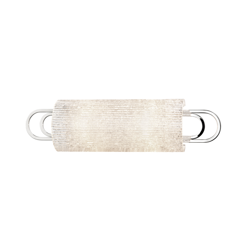 Buckley Bath And Vanity 18" in polished nickel shown from a second angle to highlight the arm spread and shade silhouette.