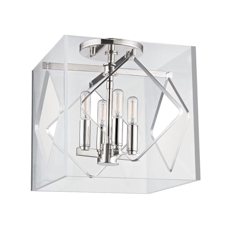 Travis Semi Flush in aged brass — a Hudson Valley semi flush for hallways, bedrooms, and entryways at Laurie Yapp Home.