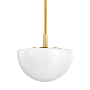 Lethbridge Pendant 19" in aged brass — a Hudson Valley pendant for kitchens, entries, and dining rooms at Laurie Yapp Home.
