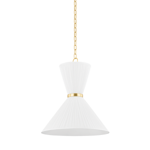 Enid Pendant 22" in aged brass — a Hudson Valley pendant for kitchens, entries, and dining rooms at Laurie Yapp Home.