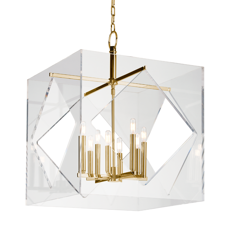 Travis Chandelier 24" in aged brass — a Hudson Valley chandelier for dining rooms, entries, and living rooms at Laurie Yapp Home.