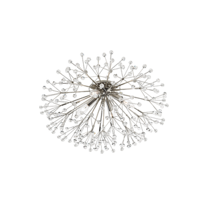 Dunkirk Semi Flush 20" in polished nickel shown from a second angle to highlight the shade profile and mounting canopy.