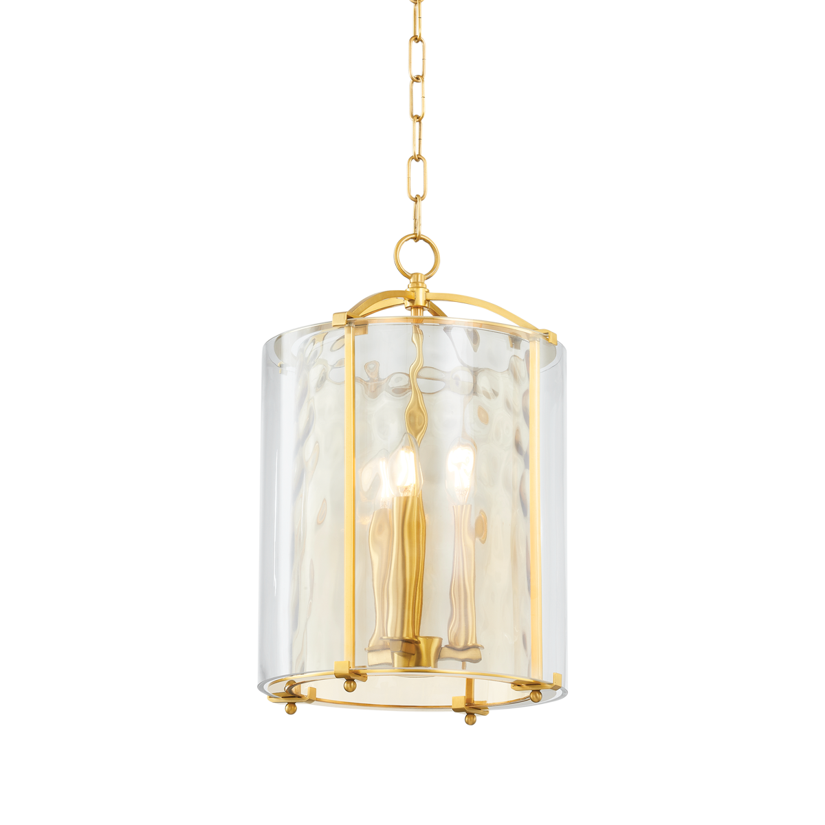 Ramsey Lantern 12" in aged brass — a Hudson Valley lantern for entries, foyers, and covered porches at Laurie Yapp Home.