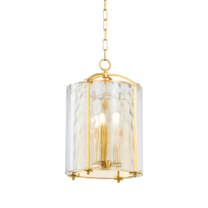 Ramsey Lantern 12" in aged brass — a Hudson Valley lantern for entries, foyers, and covered porches at Laurie Yapp Home.
