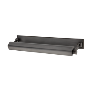 Merrick Picture Light 24.5" in dark bronze shown from a second angle to highlight the arm curve and shade proportion.