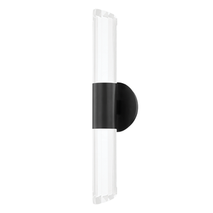 Rowe Wall Sconce 5.5" x 20.25" in bronze shown from a second angle to highlight the arm curve and shade silhouette.