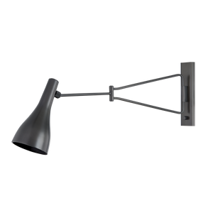 Northford Wall Sconce in dark bronze shown from a second angle to highlight the arm curve and shade silhouette.