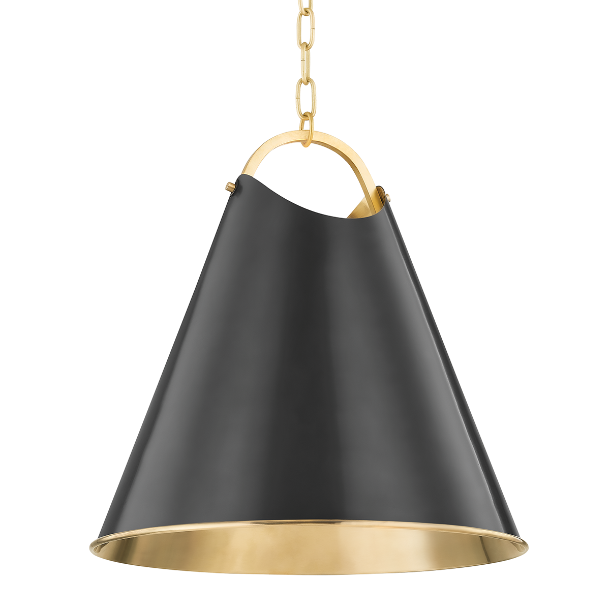 Burnbay Pendant 18.25" in aged brass — a Hudson Valley pendant for kitchens, entries, and dining rooms at Laurie Yapp Home.