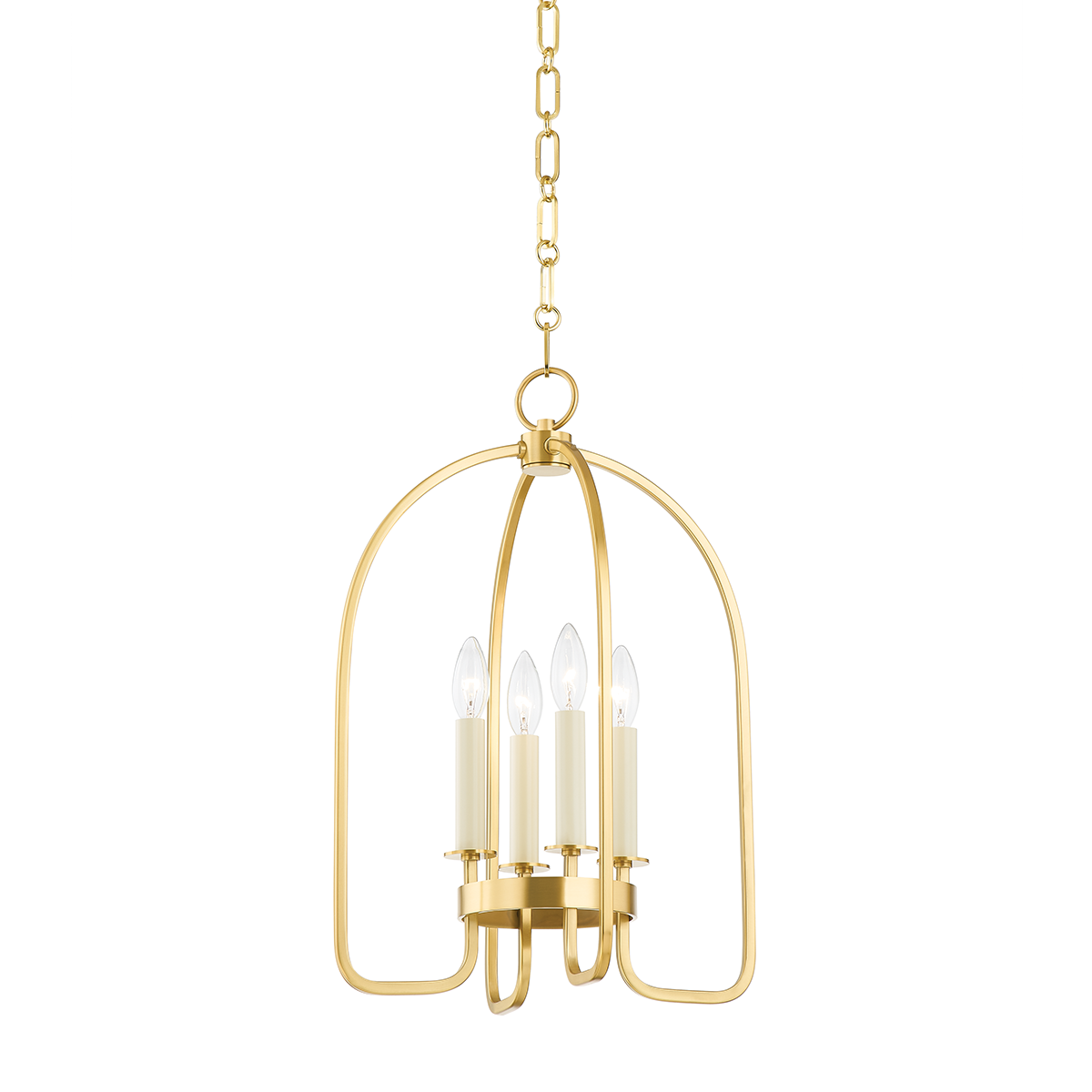 Oakville Lantern 14.25" in aged brass — a Hudson Valley lantern for entries, foyers, and covered porches at Laurie Yapp Home.