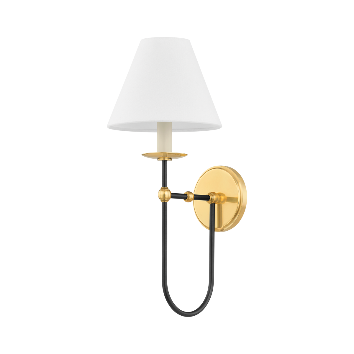 Demarest Wall Sconce in aged brass — a Hudson Valley wall sconce for bathrooms, hallways, and living rooms at Laurie Yapp Home.