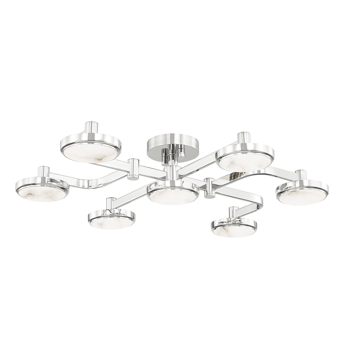 Meander Semi Flush 29" in aged brass — a Hudson Valley close-to-ceiling for hallways, bedrooms, and entryways at Laurie Yapp Home.