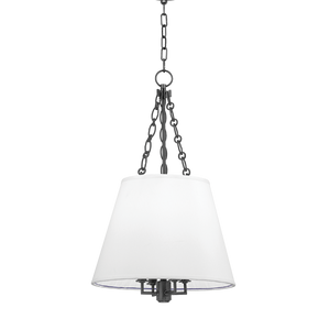 Burdett Pendant 15" in bronze shown from a second angle to highlight the shade shape and metal detail.