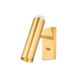Clark Wall Sconce in aged brass — a Hudson Valley wall sconce for bathrooms, hallways, and living rooms at Laurie Yapp Home.