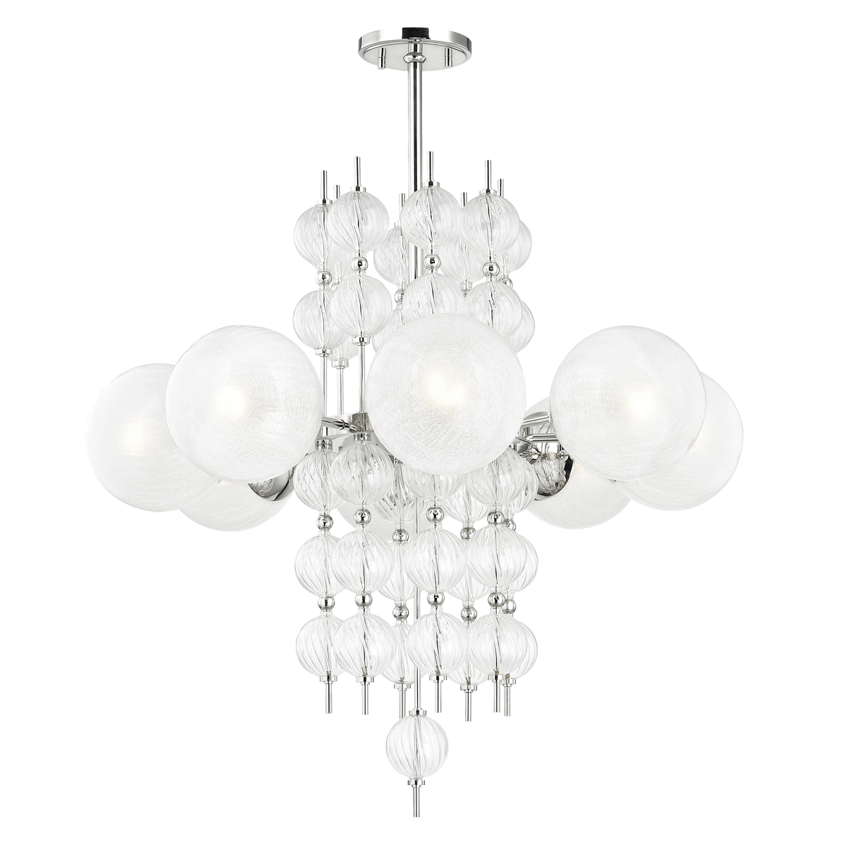 Calypso Chandelier 33.5" in aged brass — a Hudson Valley chandelier for dining rooms, entries, and living rooms at Laurie Yapp Home.