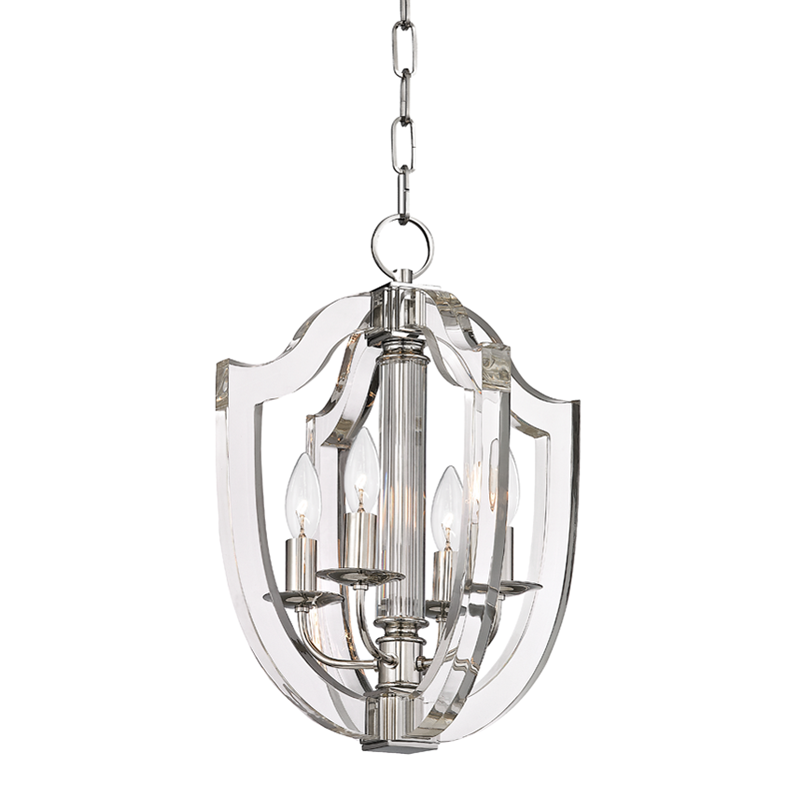 Arietta Pendant 12.5" in polished nickel shown from a second angle to highlight the shade shape and metal detail.