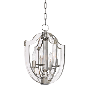 Arietta Pendant 12.5" in polished nickel shown from a second angle to highlight the shade shape and metal detail.