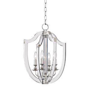 Arietta Pendant 16.5" in polished nickel shown from a second angle to highlight the shade shape and metal detail.