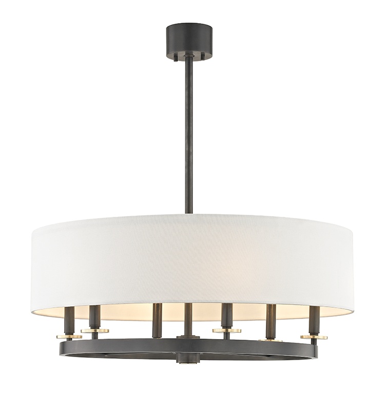 Durham Chandelier 30.75" in aged brass — a Hudson Valley chandelier for dining rooms, entries, and living rooms at Laurie Yapp Home.
