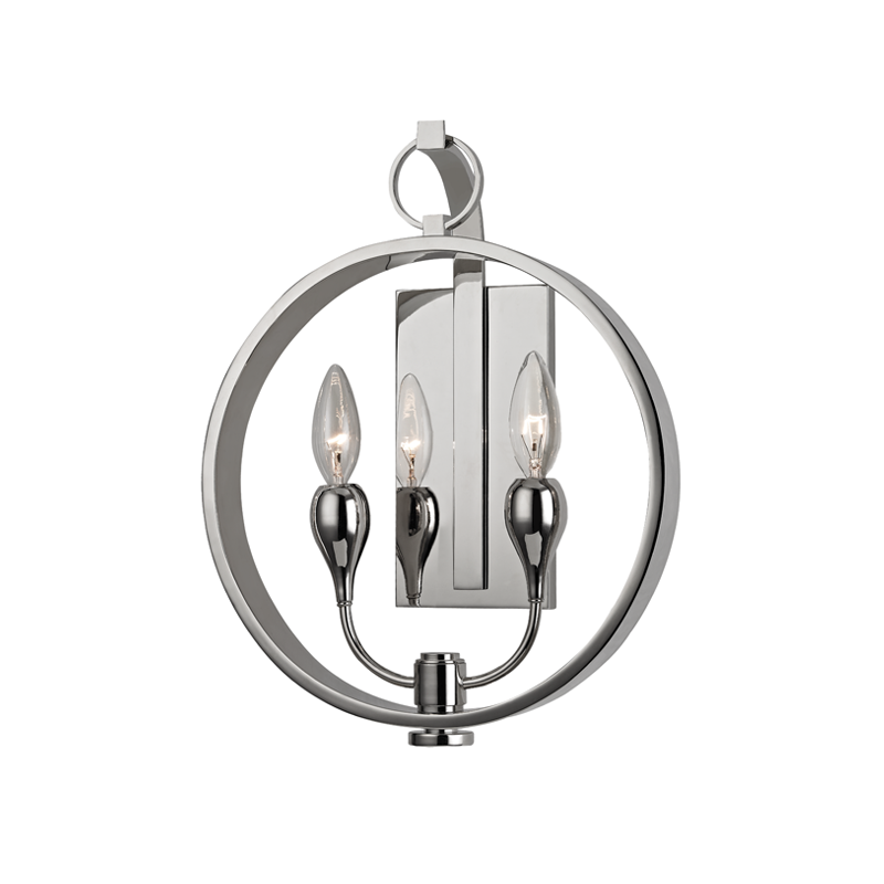 Dresden Wall Sconce in polished nickel — a Hudson Valley wall sconce for bathrooms, hallways, and living rooms at Laurie Yapp Home.