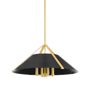 Raymond Pendant in aged brass — a Hudson Valley pendant for kitchens, entries, and dining rooms at Laurie Yapp Home.