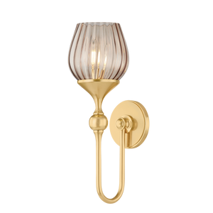 Chatton Wall Sconce in aged brass — a Hudson Valley wall sconce for bathrooms, hallways, and living rooms at Laurie Yapp Home.