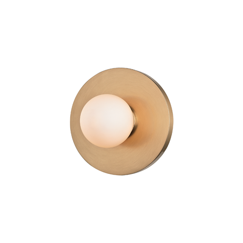 Taft Wall Sconce in aged brass — a Hudson Valley wall sconce for bathrooms, hallways, and living rooms at Laurie Yapp Home.