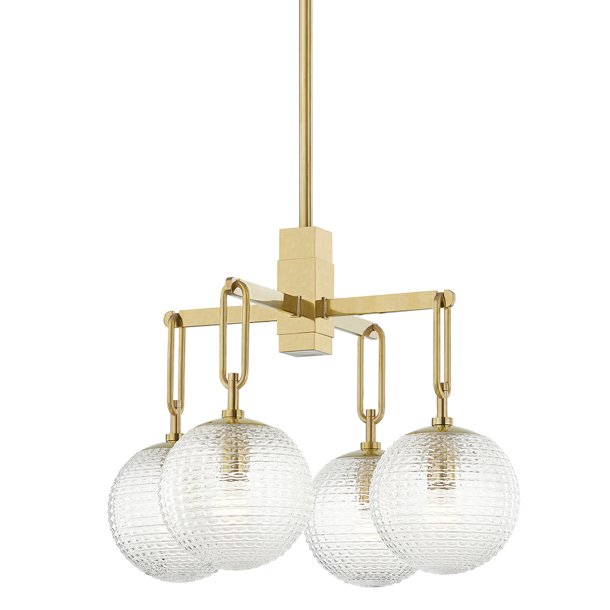 Jewett Chandelier in aged brass — a Hudson Valley chandelier for dining rooms, entries, and living rooms at Laurie Yapp Home.